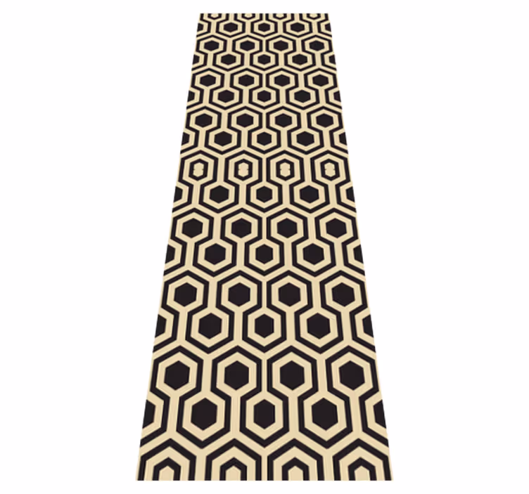 Brown vinyl rug with urban hexagon pattern - TenStickers