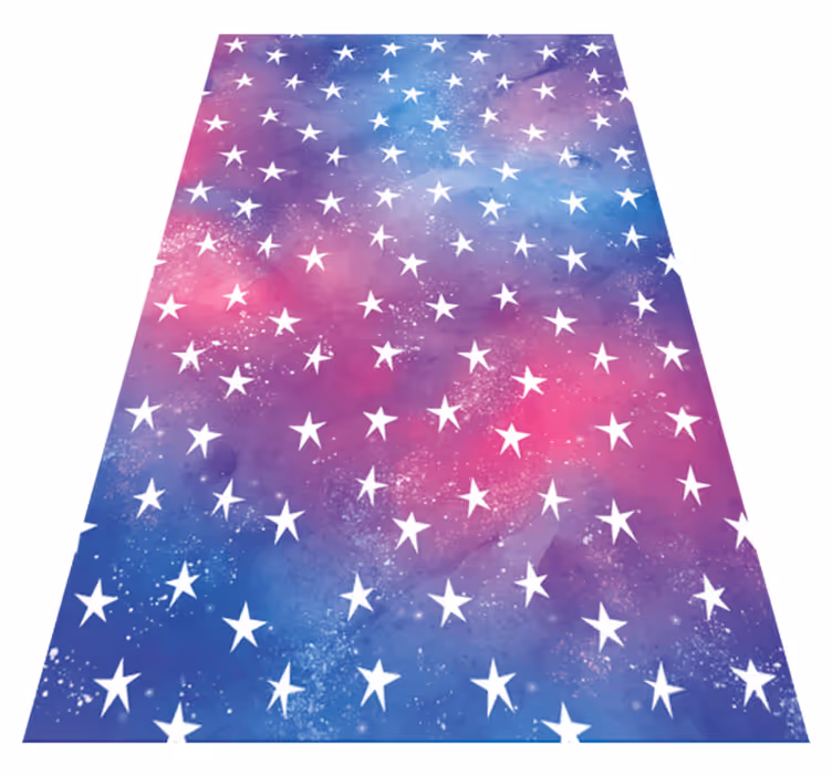 Purple vinyl rug with cosmic star texture - TenStickers