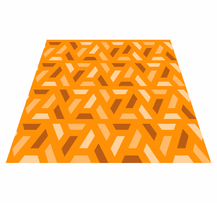 Orange vinyl rug in geometric orange hues - TenStickers