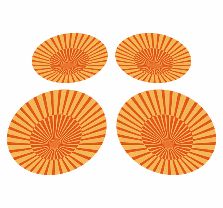 Orange vinyl rug 70s sunshine circle - TenStickers