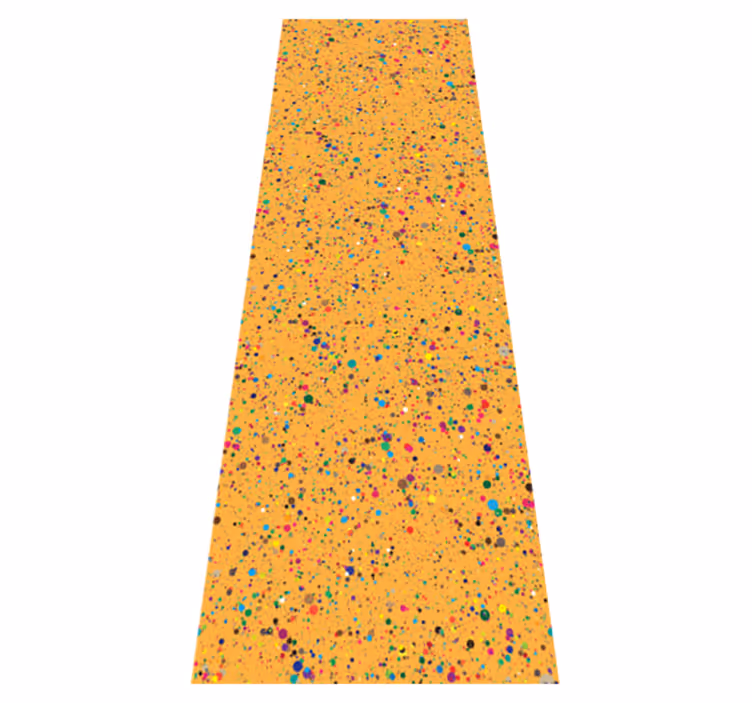 Orange vinyl rug with small color accents - TenStickers