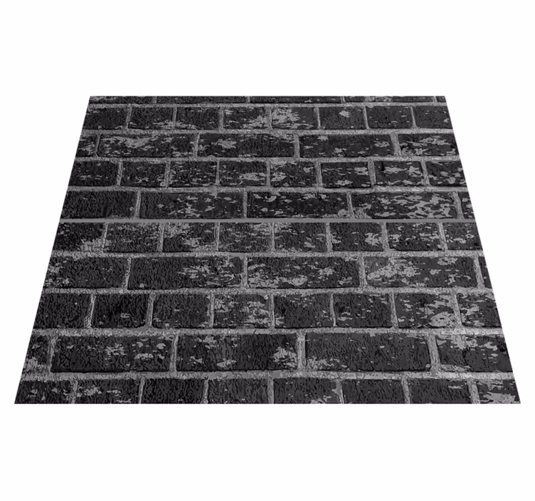 Black vinyl rug with brick style design - TenStickers