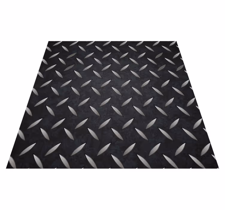 Black vinyl rug with steel design pattern - TenStickers
