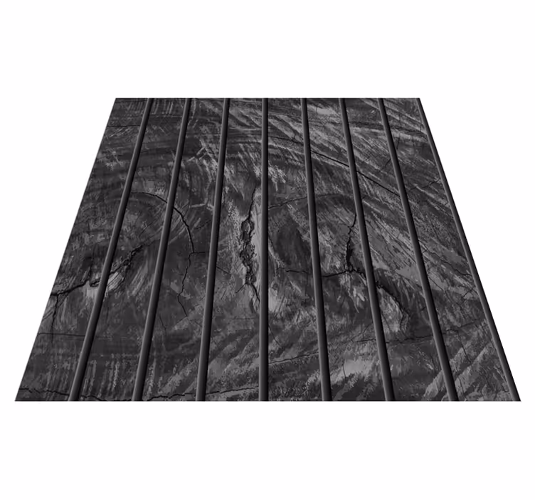 Black vinyl rug in wooden planks design - TenStickers