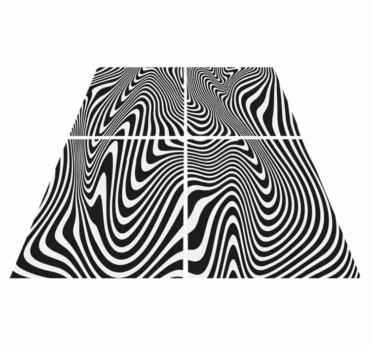 Black vinyl rug with zebra three-dimensional effect - TenStickers