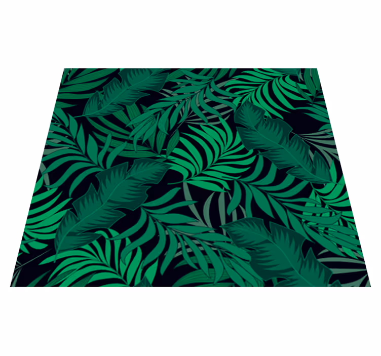 Green vinyl rug inspired by jungle keys wallpaper - TenStickers