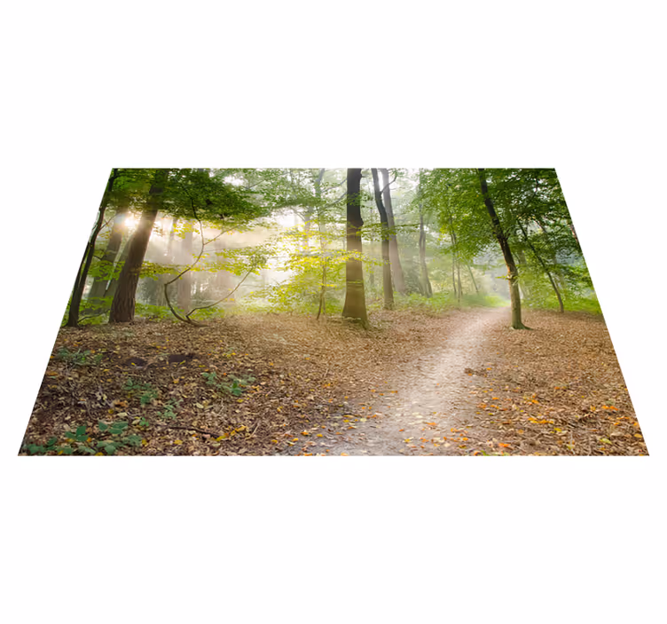 Green vinyl rug forest path tranquility - TenStickers
