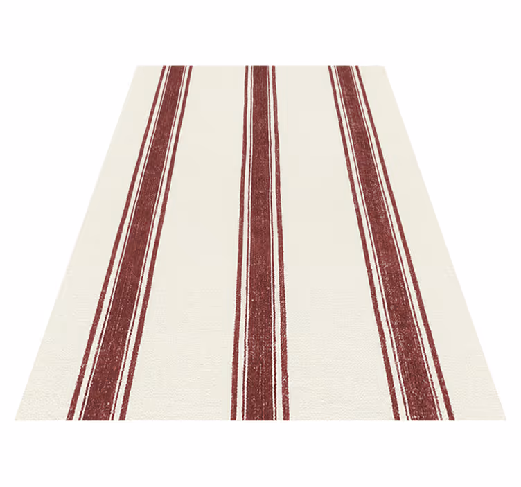 Outdoor vinyl rug with red vertical stripes - TenStickers