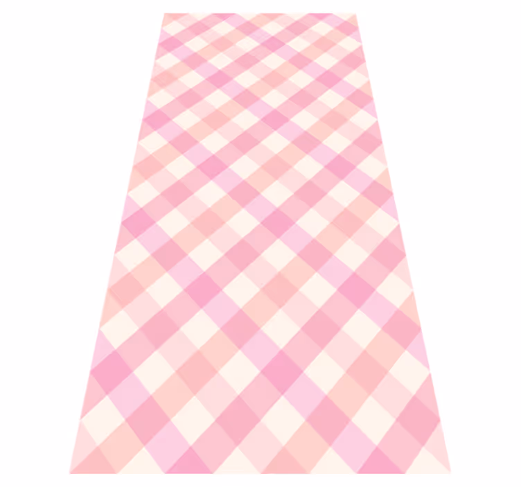 Pink vinyl rug in a pink checked pattern - TenStickers