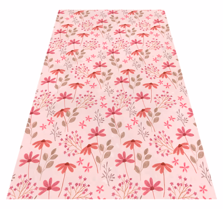 Pink vinyl rug with little pink flowers - TenStickers