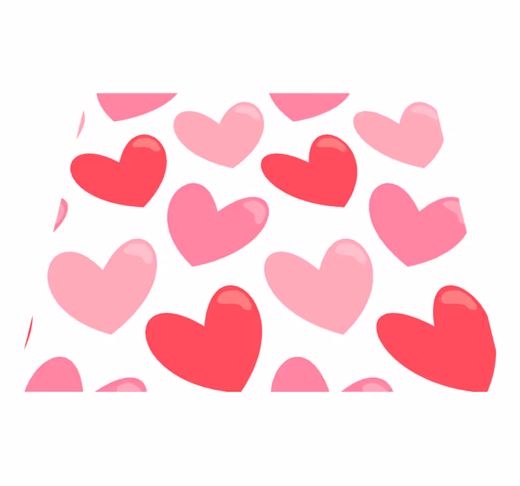 Pink vinyl rug with large heart shapes - TenStickers