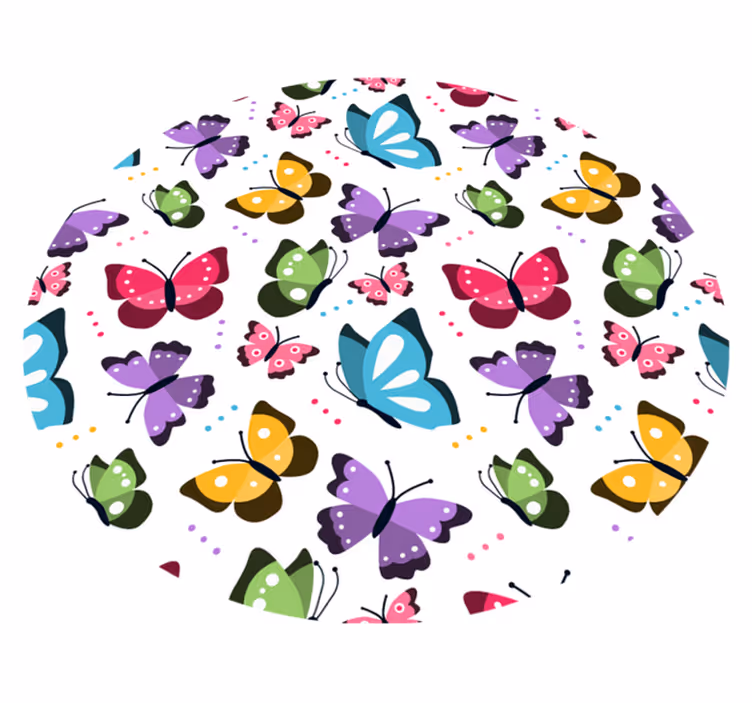 colorful butterfly pattern animal mat - TenStickers