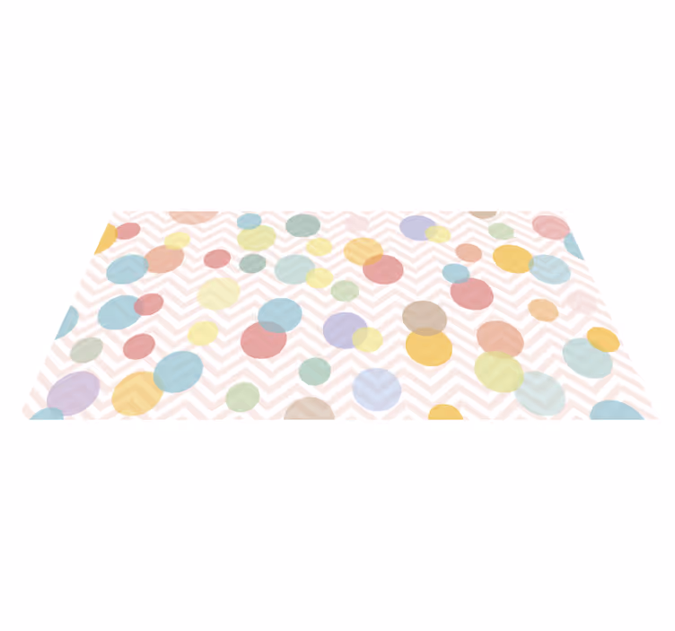 Colorful Polka Dot Chevron kids vinyl rug - TenStickers