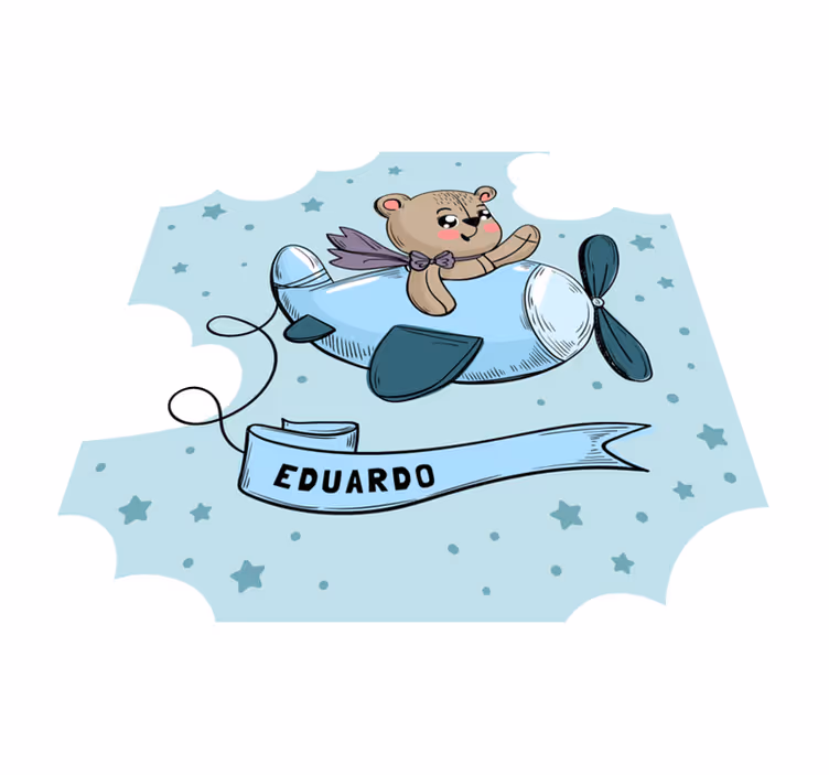 Customizable Teddy Pilot Design personalised rug - TenStickers