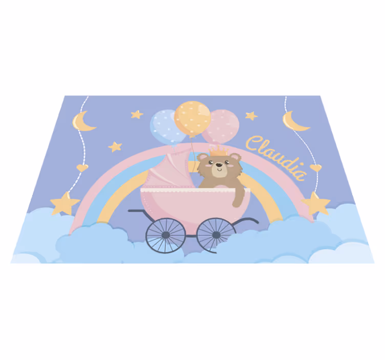 Customizable Nursery Pram Motif bedroom rug - TenStickers