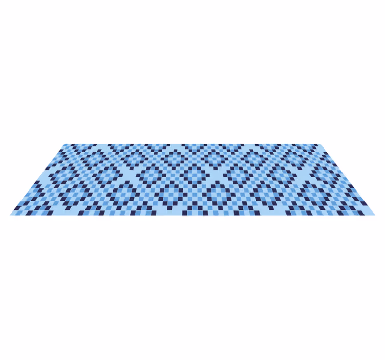 Vinyl rug geometric Blue Squares - TenStickers