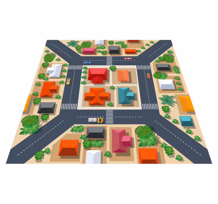 City Streetscape road rug - TenStickers
