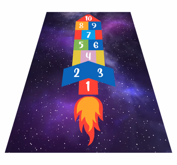 Galactic Hopscotch gaming vinyl rug - TenStickers
