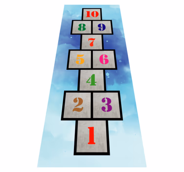 Hopscotch Fun gaming vinyl rug - TenStickers