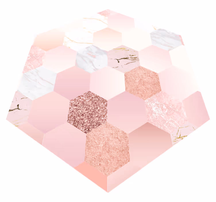 Modern hexagonal carpet pink texture - TenStickers