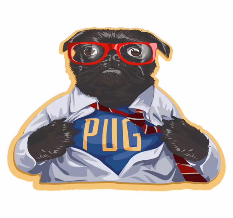 Retro vinyl carpet - dog with glasses - TenStickers