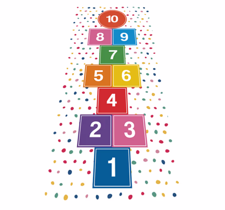 Wonderful pastel tones hopscotch game vinyl rug - TenStickers