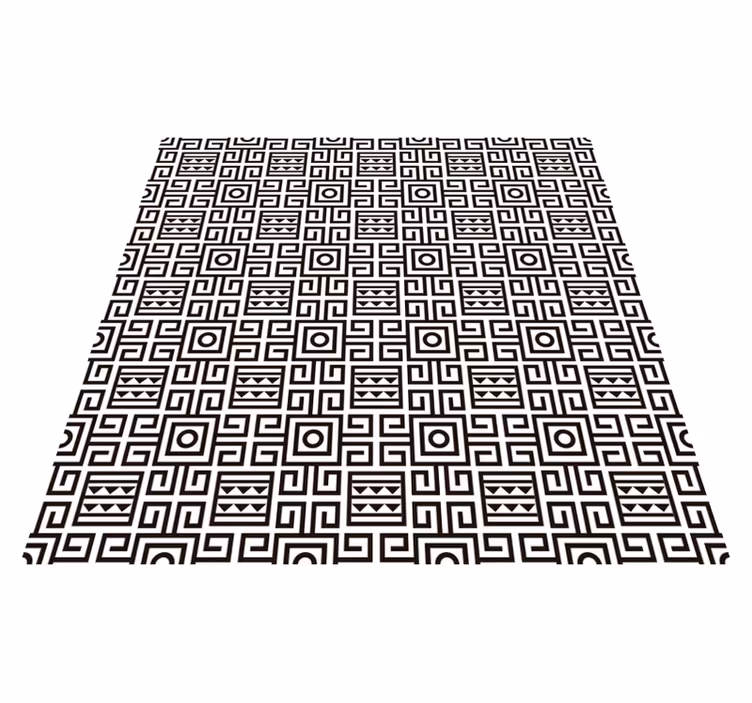 Geometric Pattern Contrast geometric vinyl rug - TenStickers