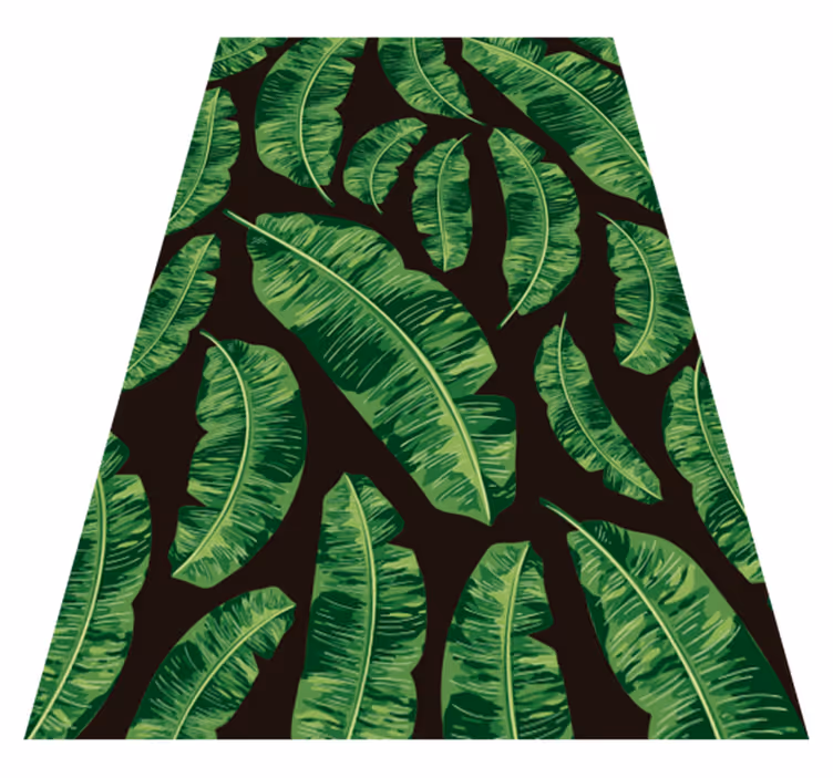 Nature vinyl rug green leaf design - TenStickers