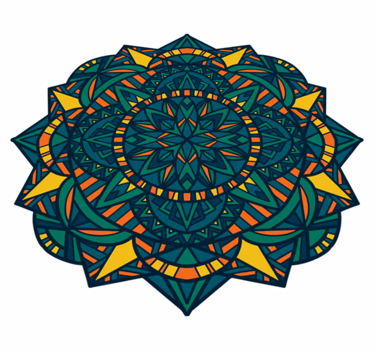 Mandala Circular Artwork mandala vinyl rug - TenStickers