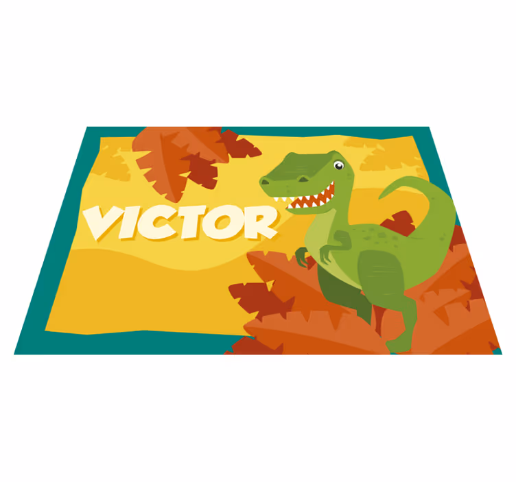 Dinosaur Personalization custom vinyl rug - TenStickers