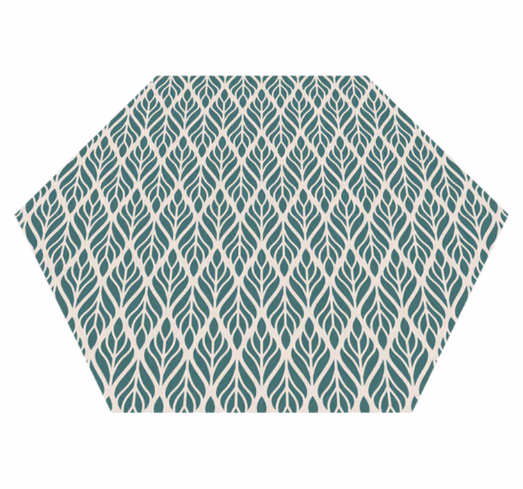 Geometric Leaf Pattern geometric vinyl rug - TenStickers