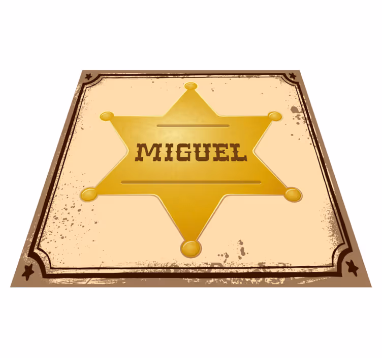 Sheriff Badge with name vinyl rug with name - TenStickers