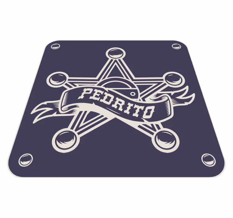 Sheriff with Name vinyl rug with name - TenStickers