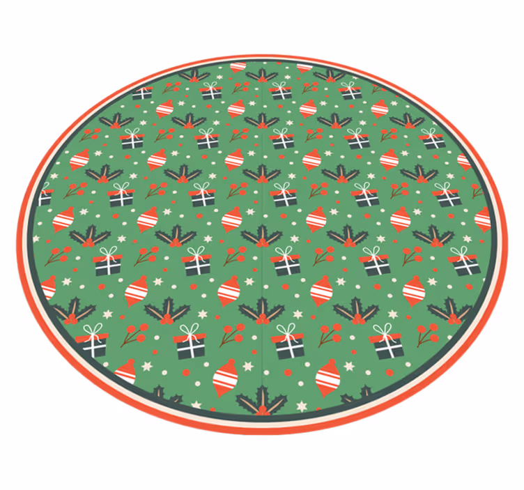 Festive Roundel christmas vinyl rug - TenStickers