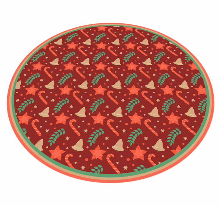 Christmas candy pattern red vinyl rug - TenStickers