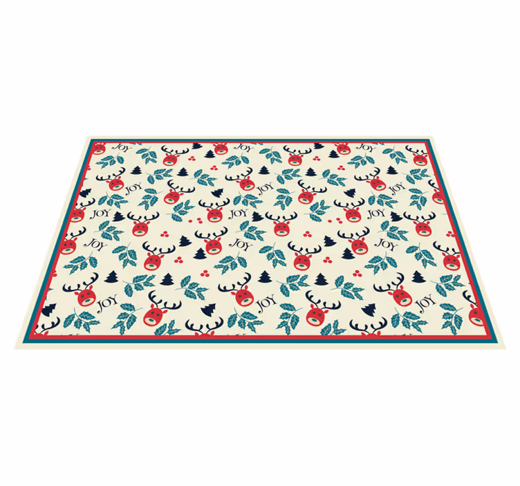 Festive Reindeer Pattern christmas vinyl rug - TenStickers
