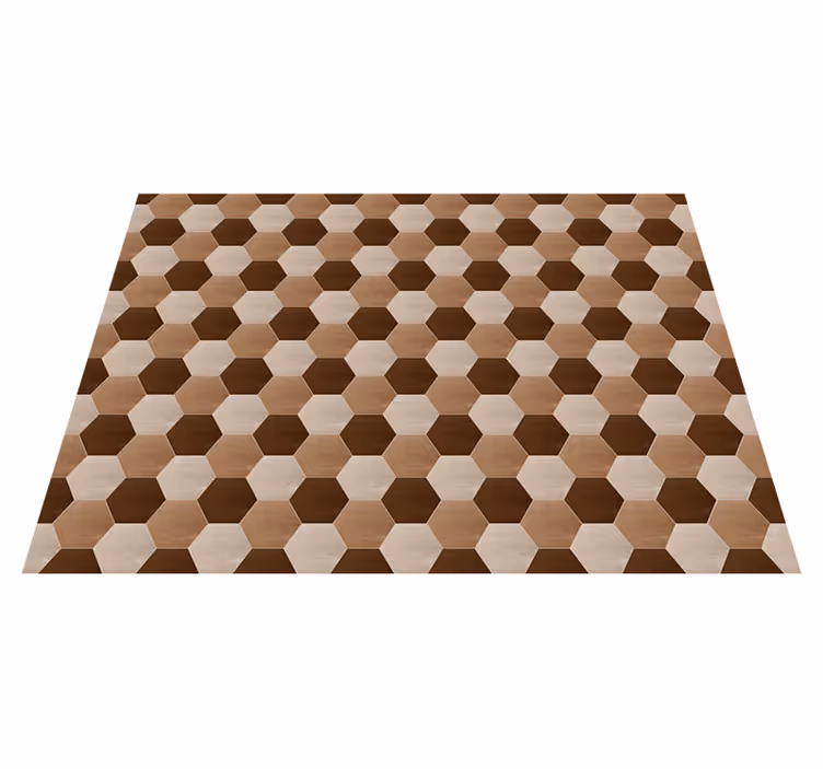 Hexagonal wood texture vinyl carpet - TenStickers