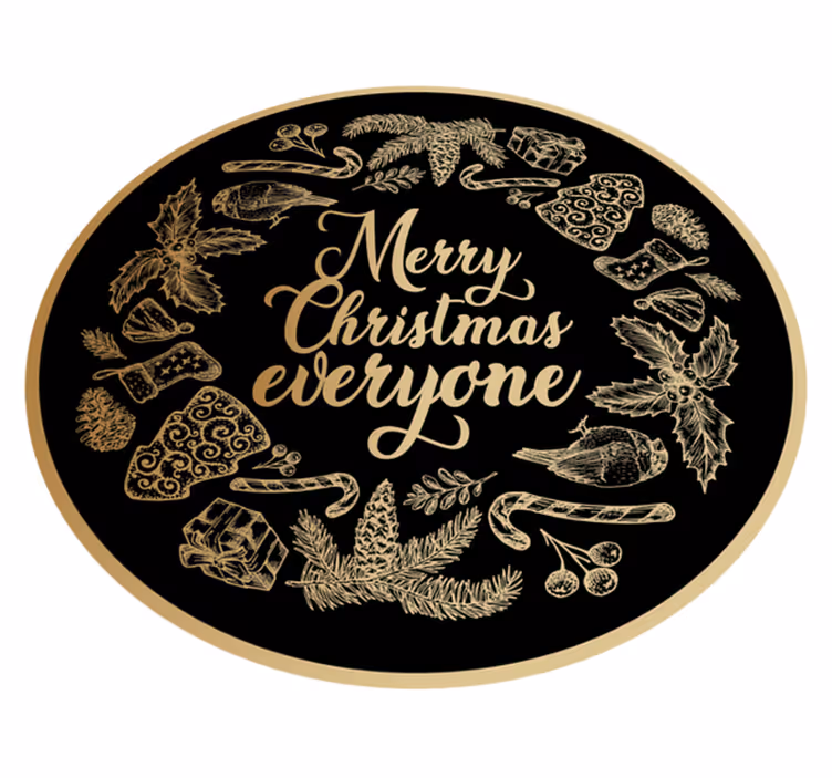 Festive Holiday Greeting christmas vinyl rug - TenStickers