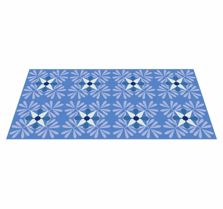 Floral Symmetry Pattern flower vinyl rug - TenStickers