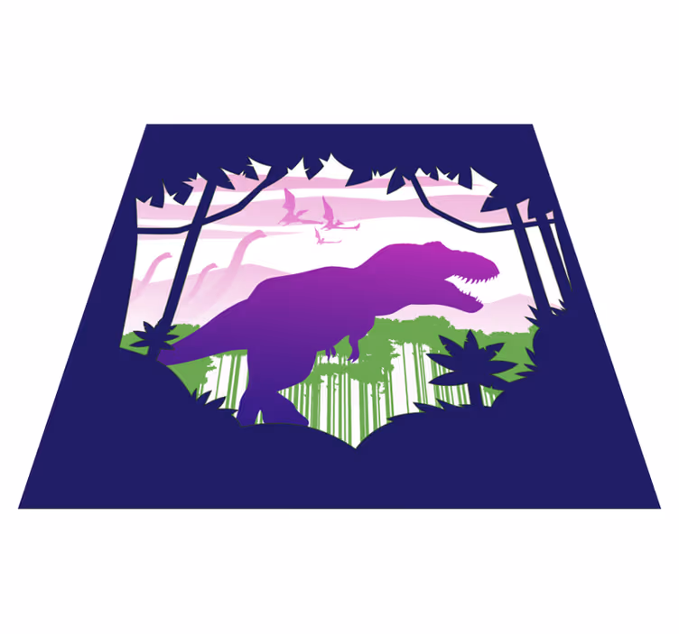 Purple dinosaur kids vinyl rug - TenStickers