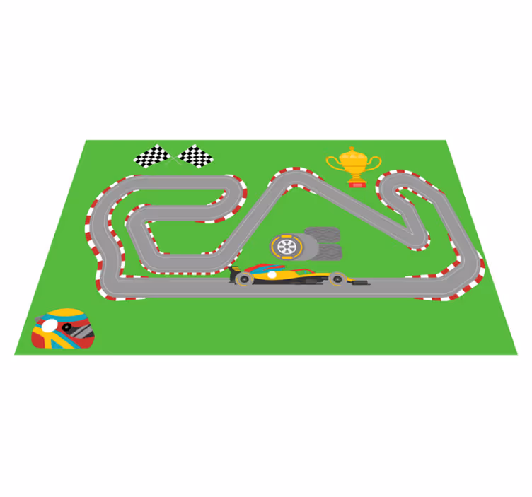 Racing car track vinyl rug - TenStickers