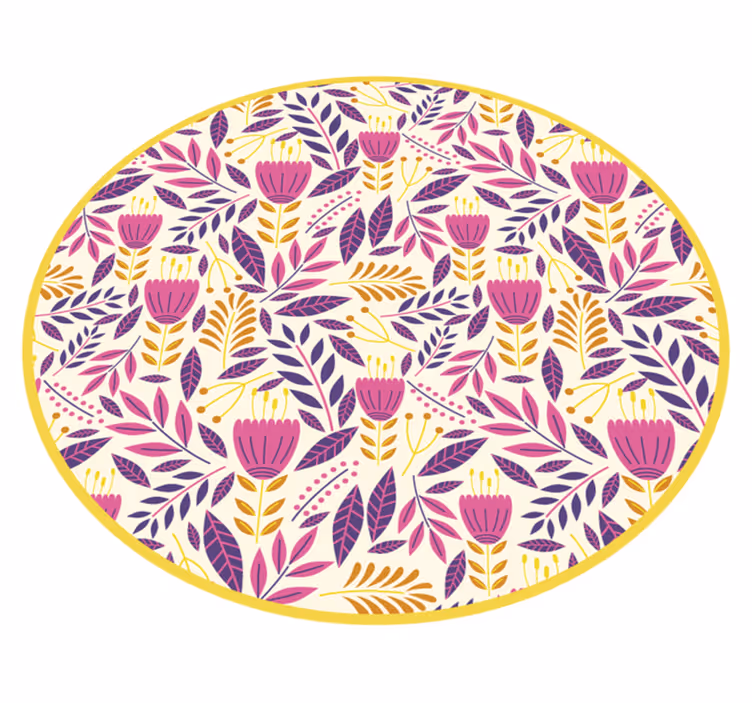 Floral Symmetry Design flower vinyl rug - TenStickers