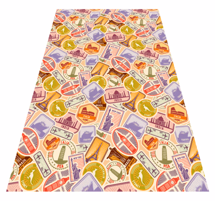 Travel Stickers world map rug - TenStickers