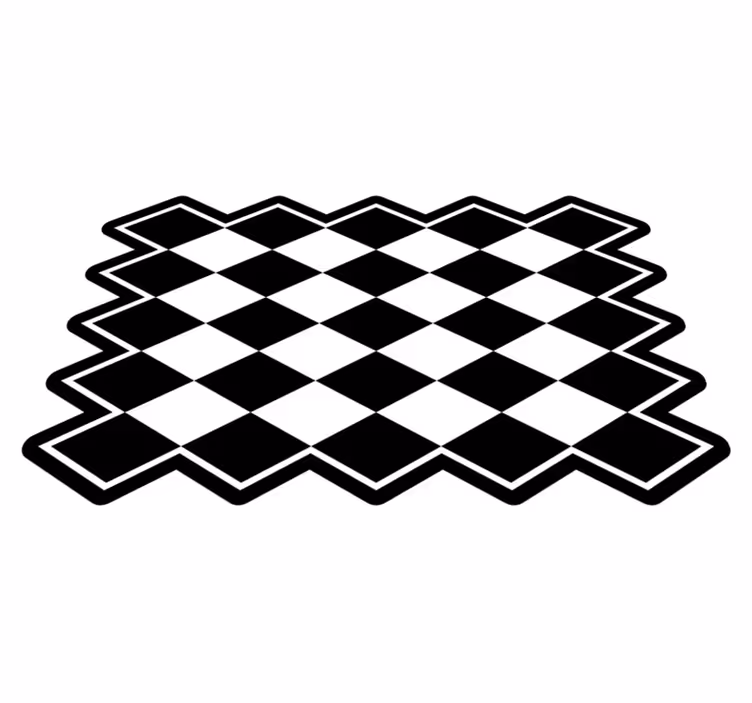 vinyl rug black and white diamonds - TenStickers