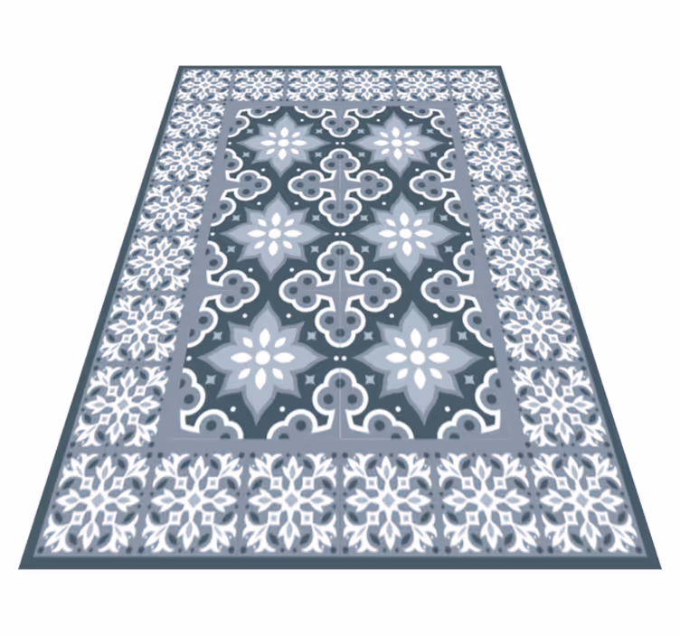 Traditional Tile bathroom vinyl rug - TenStickers