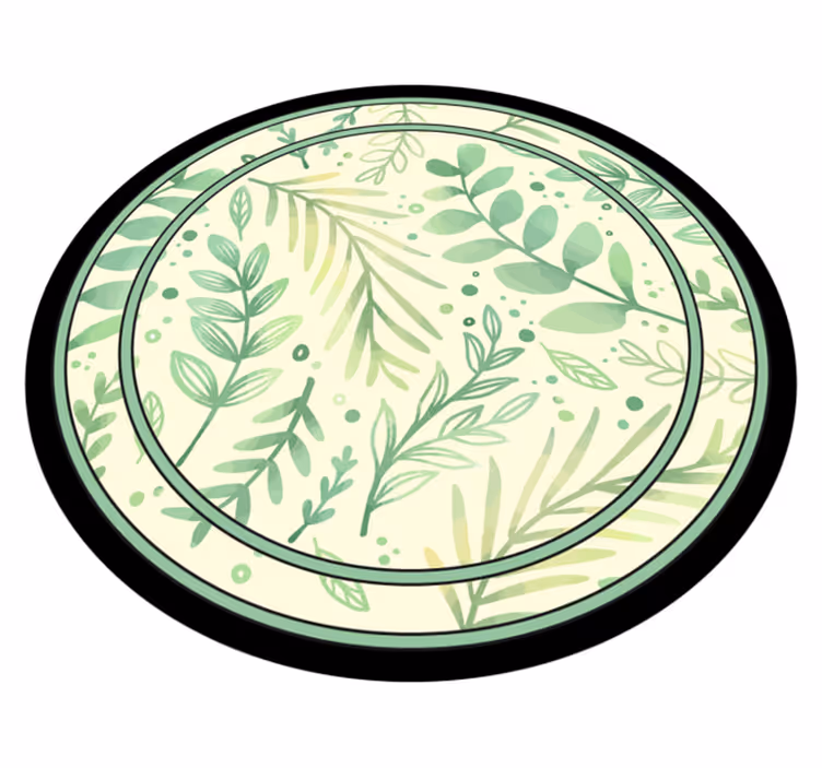 Botanical Motif Accent flower vinyl rug - TenStickers