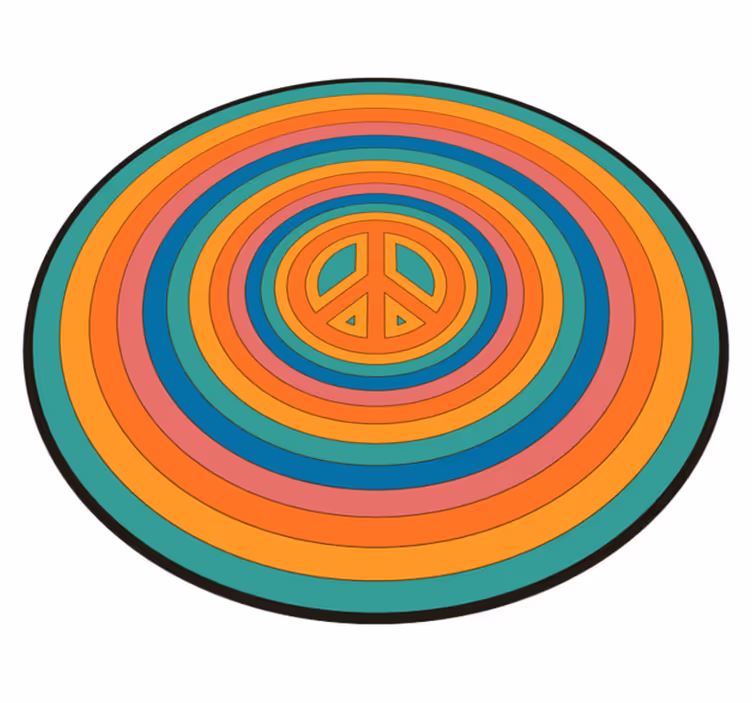 peace symbol circular rug - TenStickers