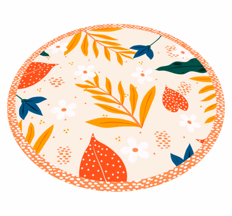 Autumnal Botanical Pattern flower vinyl rug - TenStickers