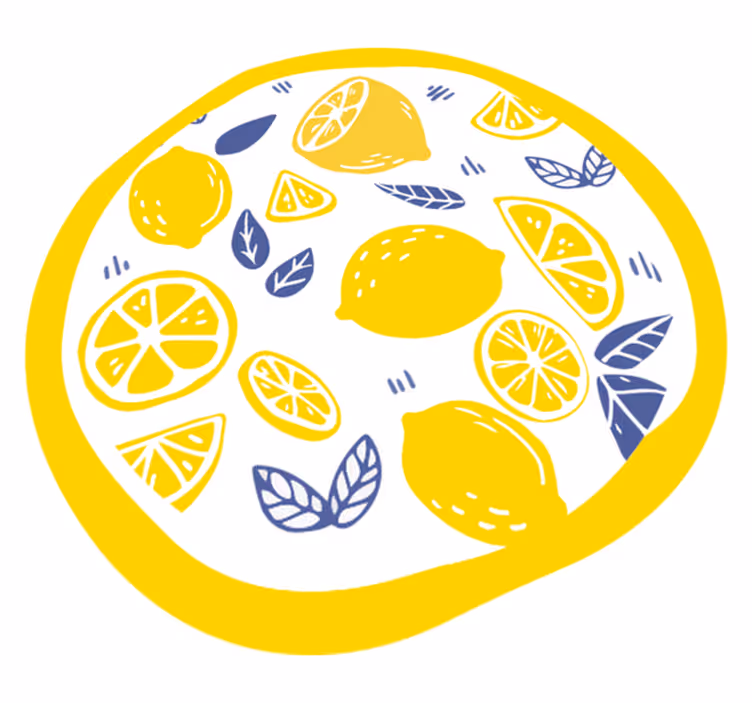 Citrus Pattern Circle flower vinyl rug - TenStickers