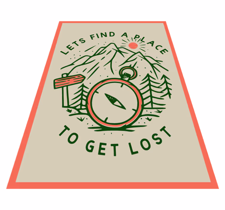 Explore Adventure Compass custom vinyl rug - TenStickers